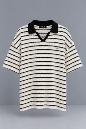 Crochet Striped Polo